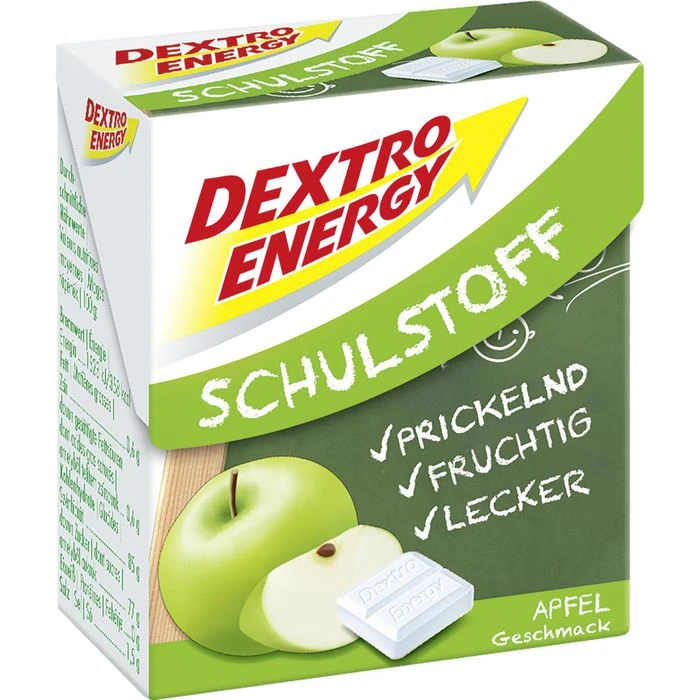 Dextro Traubenzucker Energy Schulstoff Apfel, Minitäfelchen, In Box, 50g