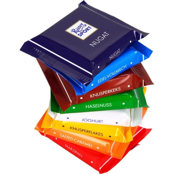 Ritter-Sport Minischokolade Mini Bunter Mix, Vorratsbox, Sortiert, 84 Stück – Bild 2