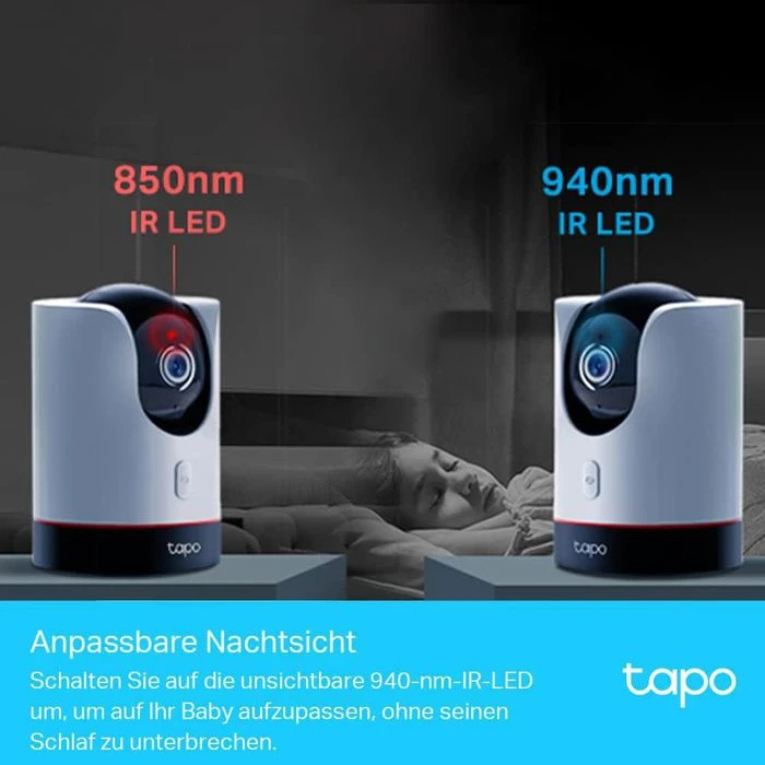 TP-Link IP-Kamera Tapo C225 WLAN Indoor, 3,7 MP, 2K, Neigen Schwenken, Sirene – Bild 4