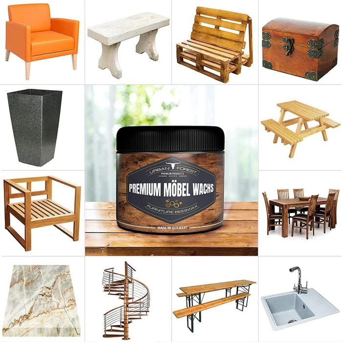 Urban-Forest Möbelpflege Premium Möbelwachs, Mit Bienenwachs, Farblos, Für Holz, 500 Ml – Bild 2