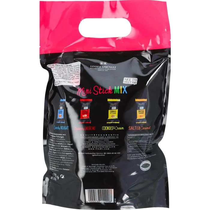 Lindt Minischokolade HELLO XXL Mini Stick, Mix, Mini-Riegel, 85 Stück, 900g – Bild 3