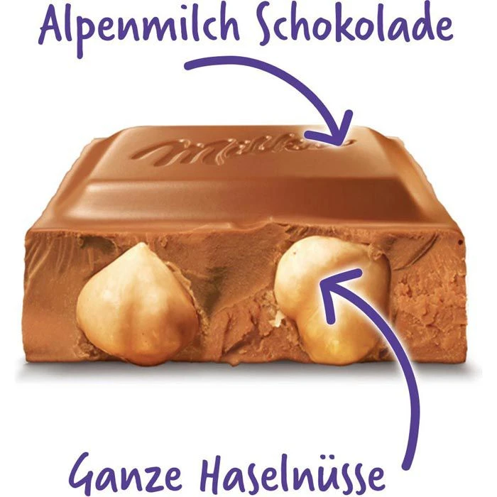 Milka Tafelschokolade Ganze Haselnüsse, Großtafel, 270g – Bild 2