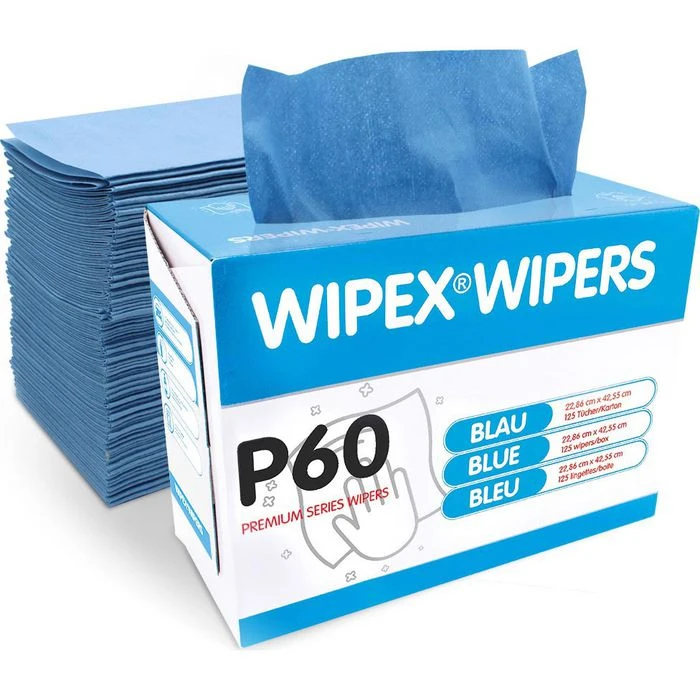 Wipex Einwegtücher Wipers P60, 55506E, Blau, 23 X 42cm, Mischgewebe, 125 Tücher – Bild 2