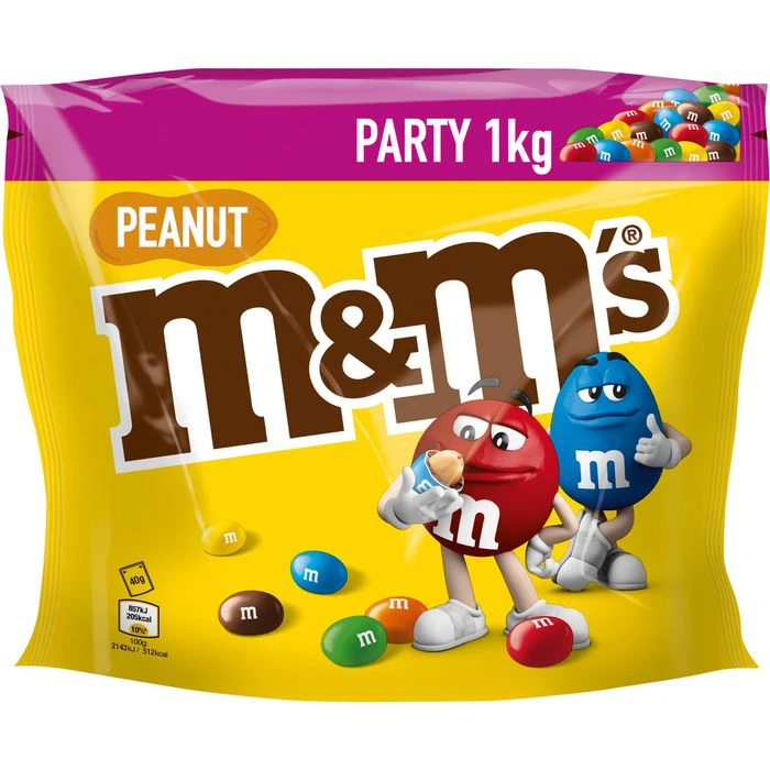 M&Ms Schokobonbons Peanut, Party Pack, Erdnüsse In Milchschokolade, 1kg