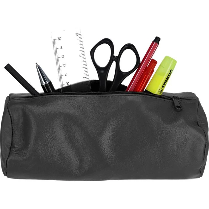 Alassio Federmäppchen 43018, Schlamperrolle XXL, Schwarz, Echt Leder – Bild 2