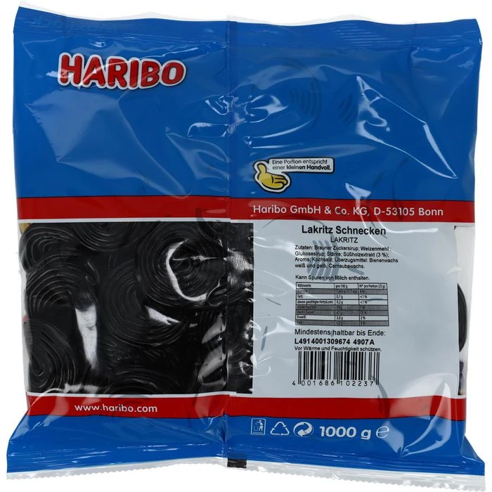 Haribo Lakritz Lakritzschnecken, 1kg – Bild 5