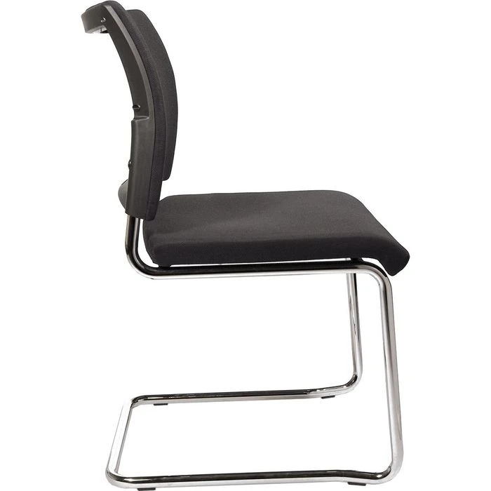Topstar Visit 20, Besucherstuhl 2 Stück, Stoff Schwarz, Freischwinger Stapelbar, NV390 G20 – Bild 2
