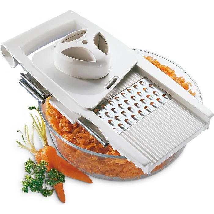 Leifheit Gemüsehobel 23170, Allzweckreibe 4+1, ComfortLine, 5 Auswechselbare Edelstahlklingen – Bild 3