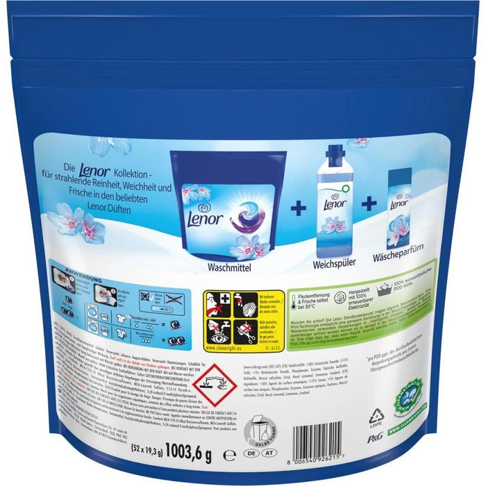 Lenor Waschmittel All-in-1 Pods Vollwaschmittel, Aprilfrisch, 2,46 Kg, 98 Waschladungen – Bild 4