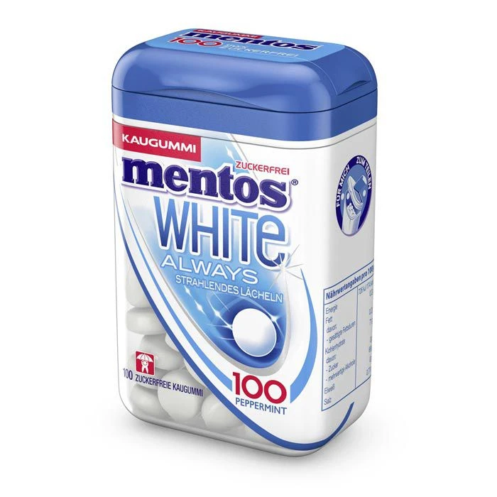 Mentos Kaugummis Always White Peppermint, 100 Dragees – Bild 3