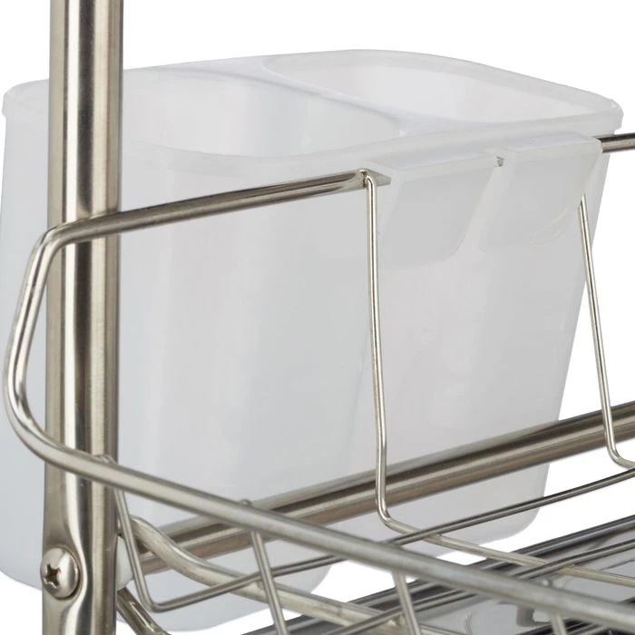 Relaxdays Abtropfgestell 10020389, 2 Etagen, Geschirr & Besteck, Edelstahl, 60x40x28cm, Silber – Bild 7