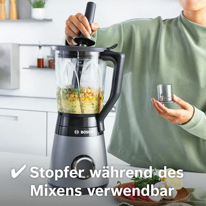 Bosch Standmixer VitaPower Serie 4, MMB6177S, Glasbehälter, 1200 Watt, Silber, 1,5 Liter – Bild 2