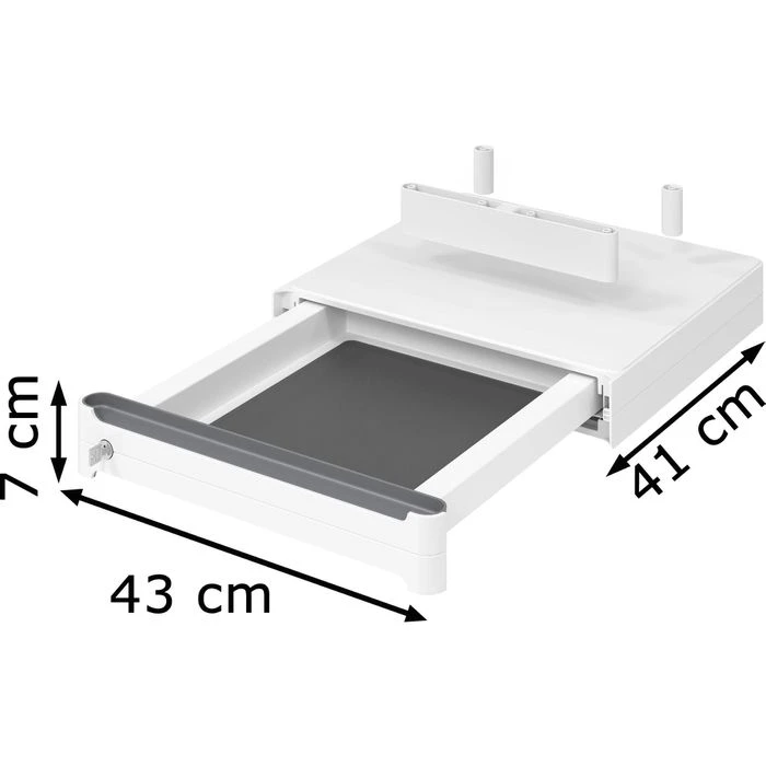 Hammerbacher Unterbauschublade UCBS/W, Weiß, Abschließbar, Breite 43 Cm, Für Schreibtische – Bild 2
