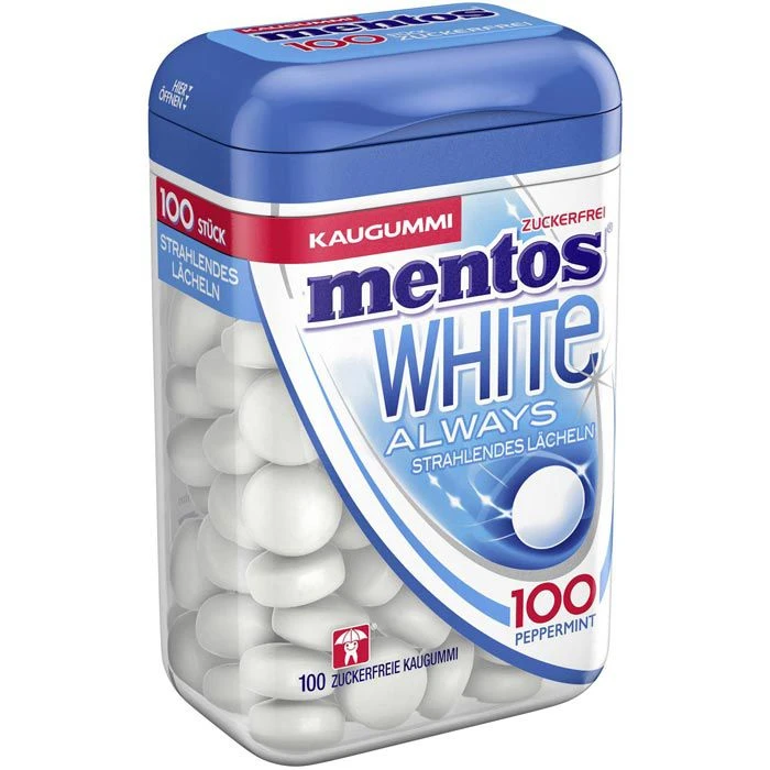 Mentos Kaugummis Always White Peppermint, 100 Dragees – Bild 2
