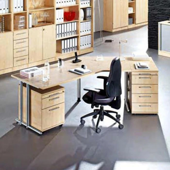 Hammerbacher Rollcontainer Solid AC30, Holz, Ahorn, Mit 4 Schüben, Abschließbar – Bild 5