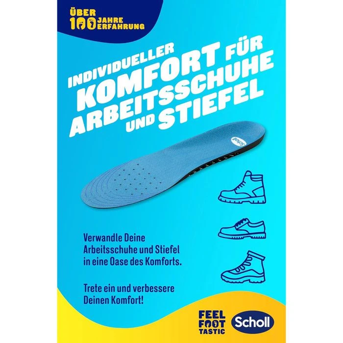 Scholl Einlegesohlen GelActiv Work, Größe 40-46,5, Für Arbeitsschuhe, Gelsohlen, 1 Paar – Bild 3