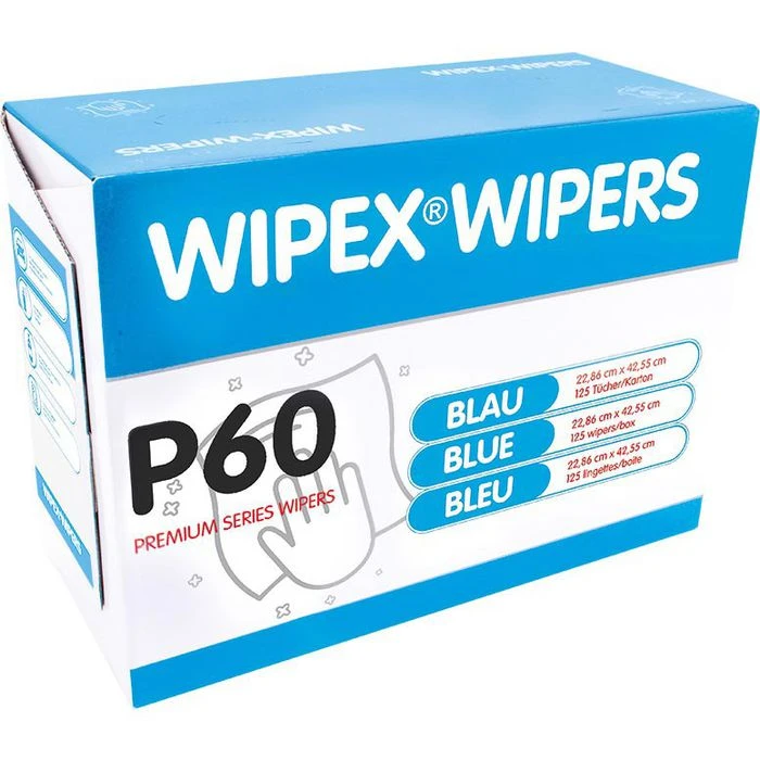 Wipex Einwegtücher Wipers P60, 55506E, Blau, 23 X 42cm, Mischgewebe, 125 Tücher – Bild 3