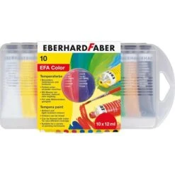 Eberhard Faber Eberhard-Faber Temperafarben 575510 EFA Color, 10 Farben Je 12ml, In Tuben