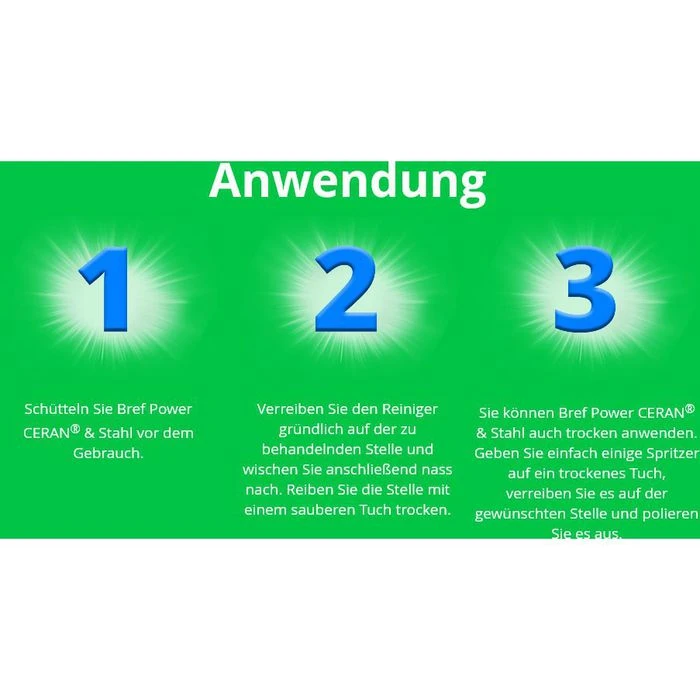 Bref Glaskeramikreiniger Power Ceran & Stahl, Flüssig, Glaskeramik- Und Edelstahlreiniger, 500ml – Bild 5