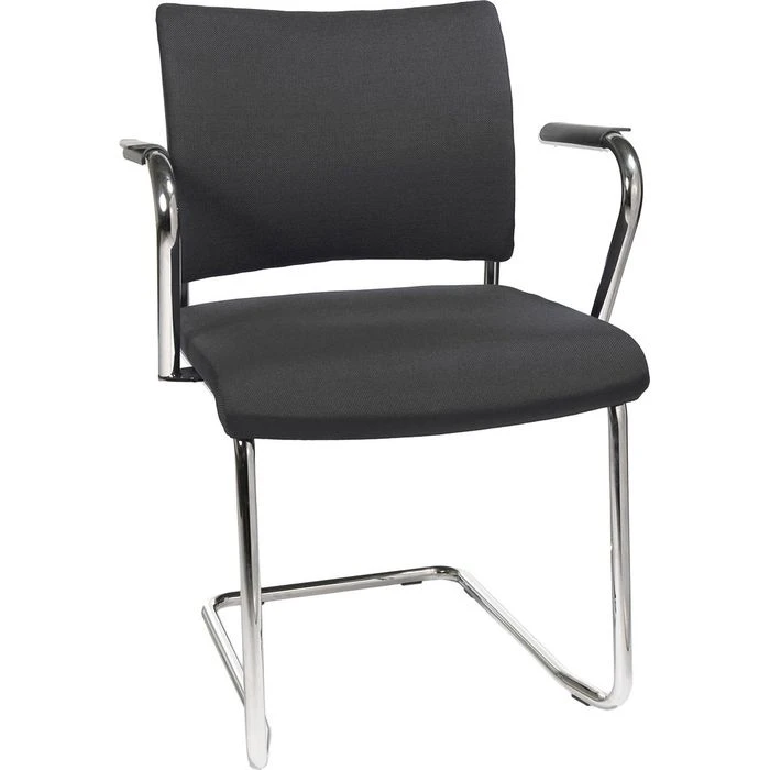 Topstar Visit 20, Besucherstuhl 2 Stück, Stoff Schwarz, Freischwinger Stapelbar, NV390 G20 – Bild 5