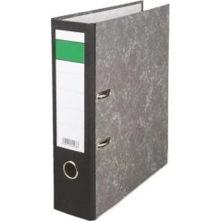Böttcher-AG Ordner, A4, Breit, 80mm, Karton, Schwarz, Wolkenmarmor