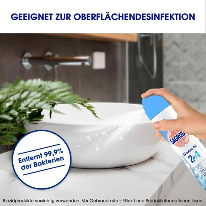 Sagrotan Raumduft Neutra Air 2in1, 300 Ml, Lufterfrischer & Flächendesinfektion, Ozeanfrische – Bild 6